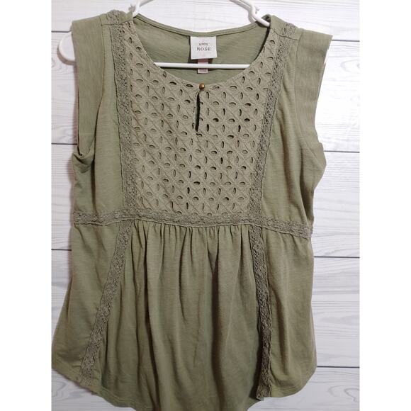 Womens Knox Rose Eyelet Sleeveless Top sz S - Picture 1 of 3